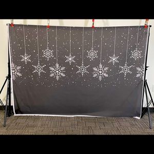 Hanging snowflakes backdrop